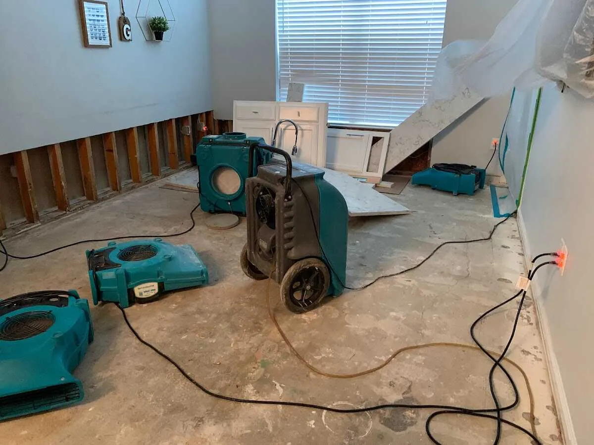 Dehumidifier in flood-cut room for Water Damage Restoration in Halawa